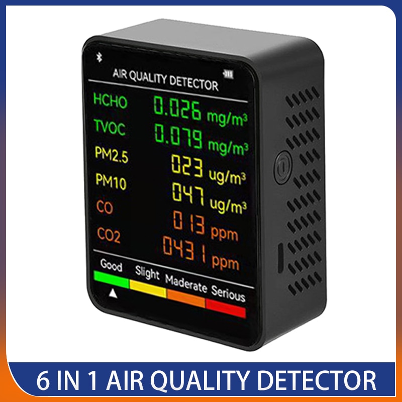  CO2 ׽, PM2.5 PM10 HCHO TVOC CO ˵ , LCD ÷  , CO2  , 6 in 1